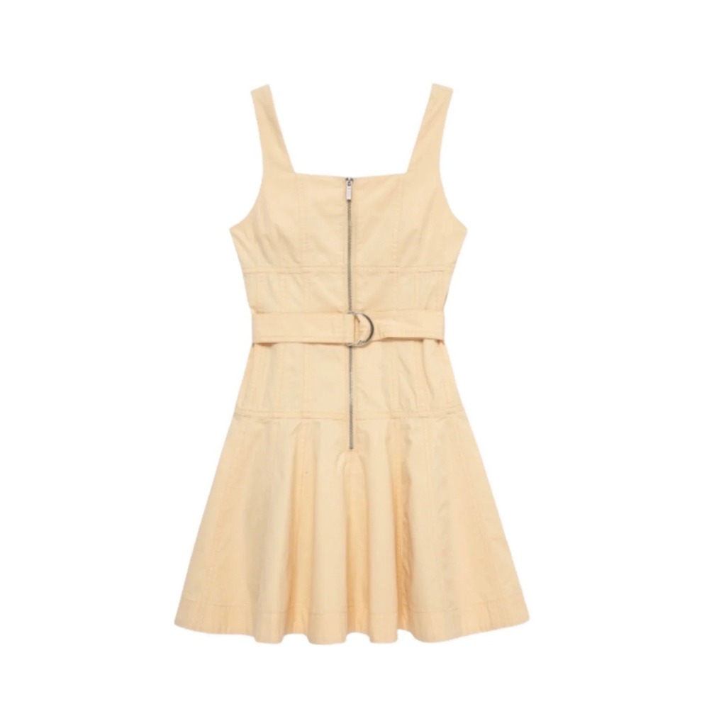 Truce Girls XL 16 Peach Cotton Zip Front Belted Fit & Flare Dress Sleeveless
